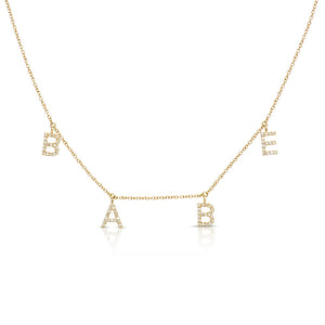 ABC Initial Diamond Necklace Yellow Gold