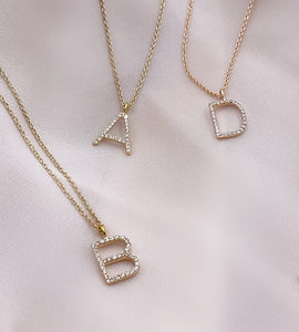 XL ABC Initial Diamond Necklace